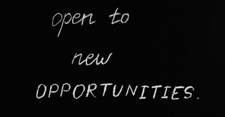 HR Skills - Open To New Opportunities Lettering Text on Black Background