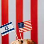 International Partnership - Tasty muffin with national flags of USA and Israel